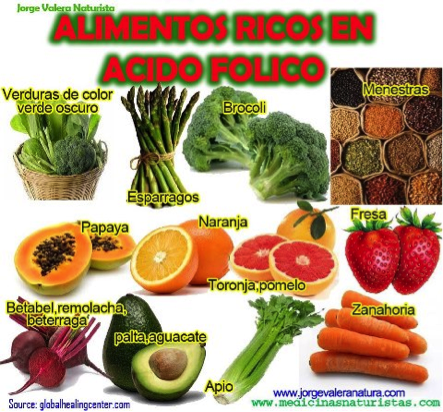 Alimentos ricos en ácido fólico Alimentos ricos en ácido fólico